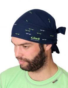 Gineli  trojúhelníkový šátek tmavě modrý vzor Skate